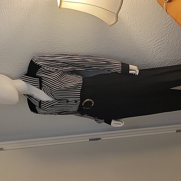 VTG MENU 1980s Striped Belted High Waist Landgirl Power Jumpsuit - Picture 3 of 16